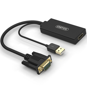 Adapter AV Unitek D-Sub (VGA) - HDMI + USB-A czarny (Y-8711) 1