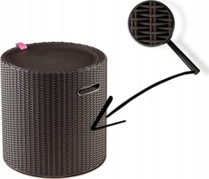 Keter Stolik ogrodowy Curver Cool Stool brązowy z funkcją schowka 7