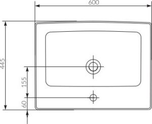 Umywalka Cersanit Crea 60cm (K114-006-ECO) 5