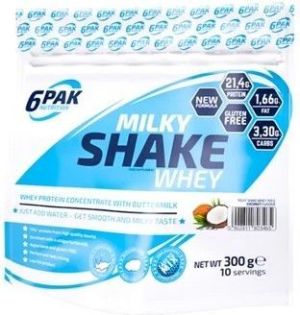 6PAK Nutrition Milky Shake Whey White Chocolate Peach 300g 1