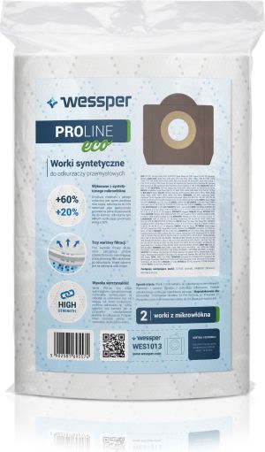 Worek do odkurzacza Wessper do Rowenta RU 100 110 200 600, EINHELL DUO 1250, INOX 1250 20 - syntetyczne 2 sztuki 3