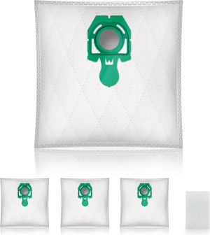 Worek do odkurzacza Wessper do Zelmer Syrius Orion Cobra ZZMB01, IZ-49.4120PF, 49.4120, Safbag Zielony - syntetyczne 4 sztuki + filtr 2