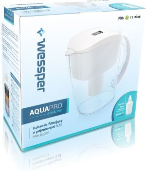 Dzbanek filtrujący Wessper AquaPro Alkaline 3,5l Czarny + filtr alkaliczny 4