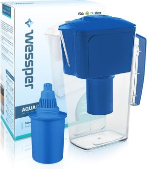 Dzbanek filtrujący Wessper AquaPro Alkaline 2,5l Niebieski + filtr alkaliczny 1