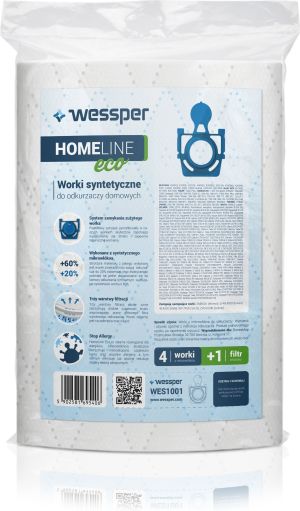 Worek do odkurzacza Wessper do Zelmer Meteor, 49.4020, ZVCA100, Safbag Niebieski, ZMB02K -syntetyczne 4 sztuki + filtr 3