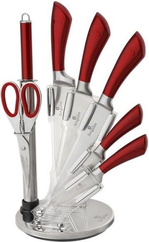 Berlinger Haus 8 częściowy zestaw noży ze stali nierdzewnej na stojaku czerwony, Infinity - BH/2043 1