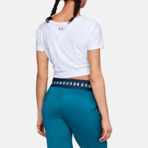 Under Armour Koszulka damska Lightweight Lux Crop Tee biała r. XL (1305484-100) 2