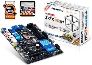 Płyta główna Gigabyte GA-Z77X-UD5H Intel Z77 LGA 1155 (3xPCX/VGA/DZW/2xGLAN/SATA3/USB3/RAID/DDR3/SLI/CROSSFIRE) 1