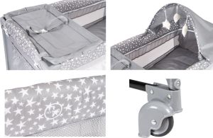 Moby-system Łóżeczko Happy Traveller BASIC PLUS - Szare 5