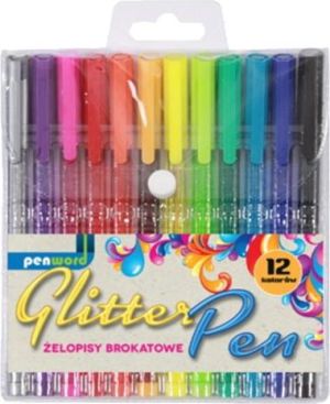 Polsirhurt Długopisy żelowe brokat 12kol 2