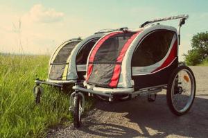 Guto Przyczepka rowerowa Guto Deluxe 2w1 red/light gray 11