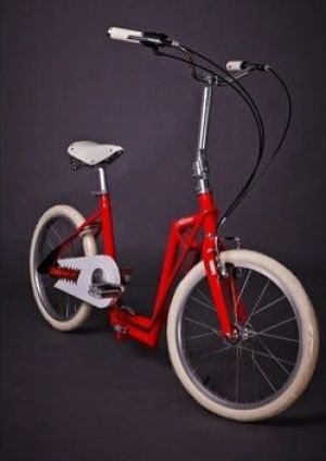 The-sliders Metro Red gustowny i komfortowy, składany rower, hulajnoga 2w1 1