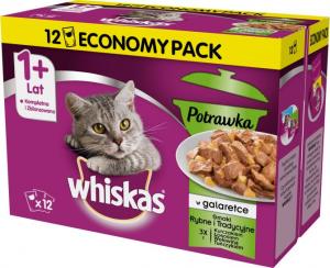 Whiskas Mokra karma dla kotów potrawka w galaretce smaki rybne i tradycyjne - 12x85g 1