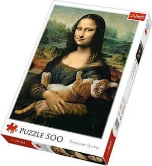 Trefl Puzzle 500 elementów - Mona Lisa i kot Mruczek (GXP-645723) 1