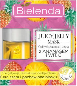 Bielenda Juicy Jelly Mask odświeżająca maska do cery szarej i pozbawionej blasku Ananas i Witamian C 50g 1