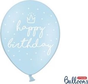 Party Deco Balony 30cm happy birthday Baby blue op.6szt 1