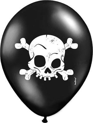 Party Deco Balony czarne z czaszką, 6 sztuk (SB14P-120-010/6) 1