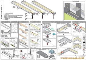 Mojeledy Profil led aluminiowy nawierzchniowy Surface10 anodowany czarny TOPMET LUX00816 /2m/ 2