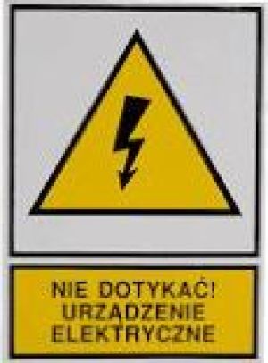 Ergom Tabliczka, znak ostrzegawczy TZO 105 x 148mm Nie dotykać urządzenie elektryczne 10szt. (E04TZ-01012130100) 1