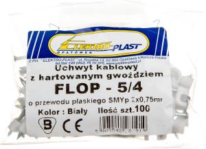 Elektro-Plast Uchwyt płaski do przewodów SMYp 2x0,75 FLOP-5/4 100szt. (27.54) 1