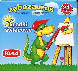 Toma Kredki świecowe Zębozaurus 24 kolory TO-558 1