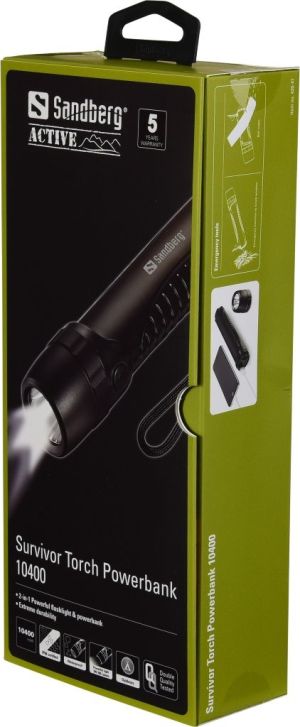 Powerbank MicroBattery Waterproof Torch 10400 mAh Czarny  (420-41) 2