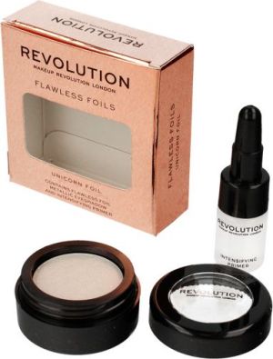 Makeup Revolution Flawless Foils Metaliczny cień do powiek + baza Unicorn Foil 1