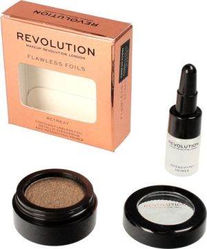 Makeup Revolution Flawless Foils Metaliczny cień do powiek + baza Retreat 1