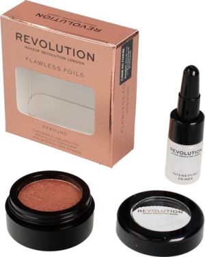 Makeup Revolution Flawless Foils Metaliczny cień do powiek + baza Rebound 1