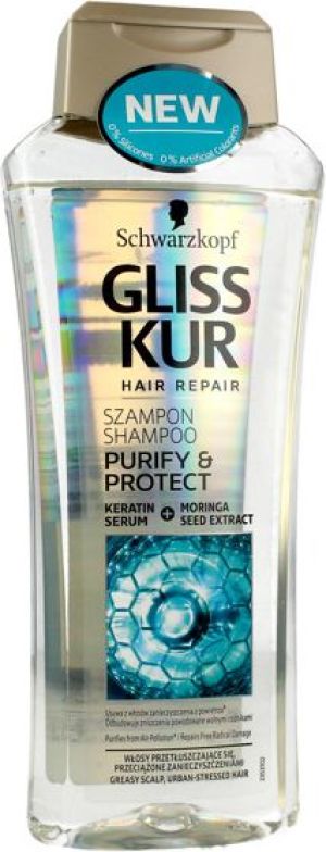 Gliss Kur Purify & Protect Szampon do włosów przeciążonych i przetłuszczających 400 ml 1