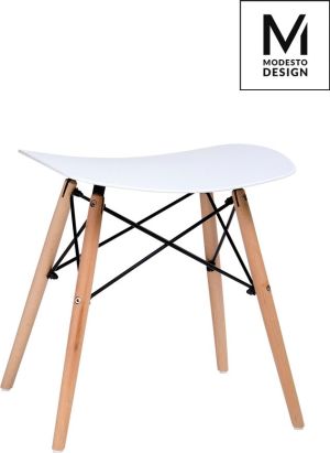 Modesto Design stołek BORD biały - polipropylen, podstawa bukowa 1