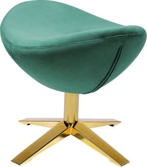 King Home Podnóżek EGG SZEROKI VELVET GOLD ciemny zielony 1