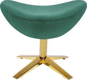 King Home Podnóżek EGG SZEROKI VELVET GOLD ciemny zielony 2
