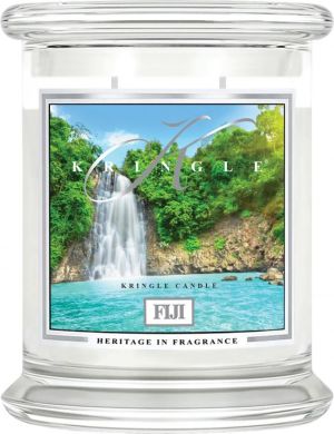 Kringle Candle Świeca zapachowa z dwoma knotami, średni, klasyczny słoik Fiji 454g 1