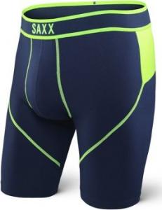 SAXX Bokserki męskie Kinetic Long Leg Navy/Neon Green r. XL (SXLL27NVG) 1