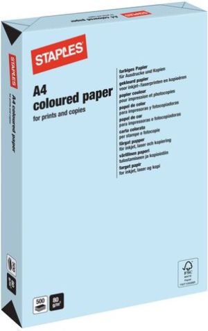 Staples Papier ksero Pastel Colours A4 80g niebieski 500 arkuszy 4