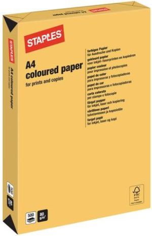 Staples Papier ksero Trend Colours A4 80g złoty 500 arkuszy 1