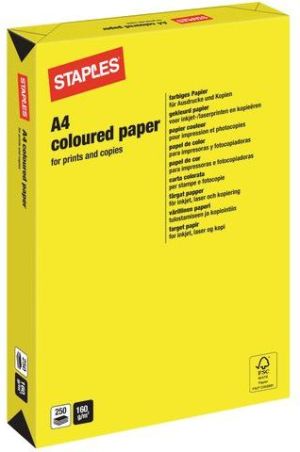 Staples Papier ksero Intensive Colours A4 160g żółty 250 arkuszy 3
