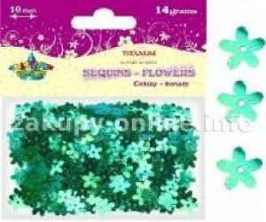 Titanum Cekiny kwiaty tęczowa zieleń 10mm 14g 1