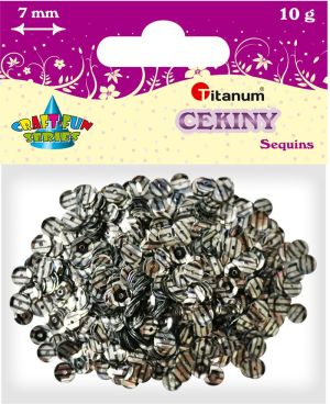 Titanum Konfetti cekiny zebra czarno srebrne (co7/M1) 1