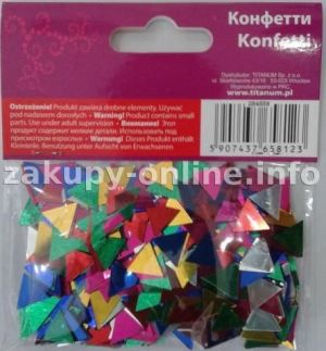 Titanum Konfetti trójkąty mix kolorów 14g 12mm 1