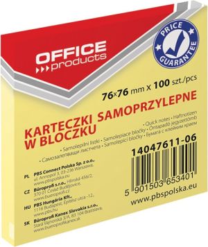 Office Products Pbs notes samoprz.office 76x76mm .żółty 14047611-06 100k 2