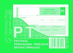 Michalczyk & Prokop Protokół przekazania przejęcia środka trwałego (423-5) 1