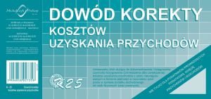 Michalczyk & Prokop Dowód korekty kosztów uzyskania przychodów K25 1/3A4 1