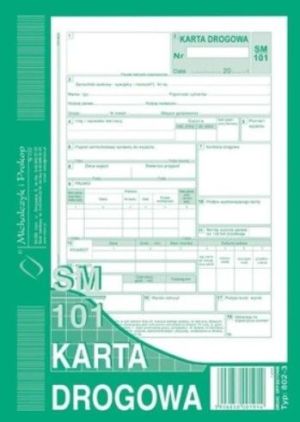Typograf Karta drogowa na samochody osobowe A-5 Sm101, numerowana 1