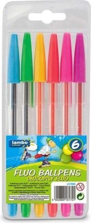 Lambo School Długopisy fluorescencyjne 6 kolorów 1