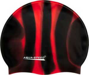 Aqua-Speed Czepek pływacki Bunt Tęczowy czarno-czerwony 1