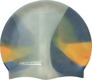 Aqua-Speed Czepek pływacki Bunt Tęczowy szaro-biały 1