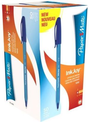 Paper Mate Długopis INKJOY 100 CAP, niebieski, opakowanie 50 sztuk (SAN261) 4