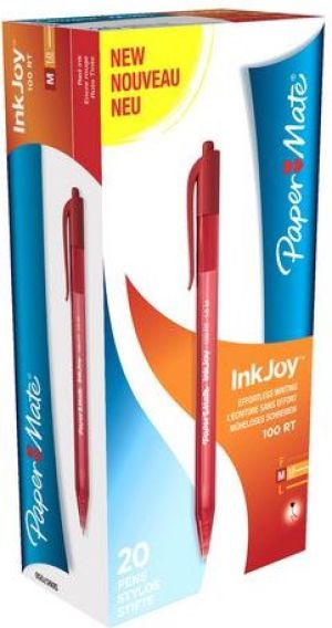 Paper Mate Długopis jednorazowy INKJOY 100RT automatyczny, czerwony (SAN332) 2